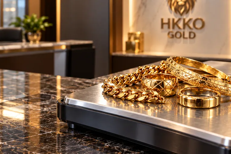 Illustrative gold testing and valuation display