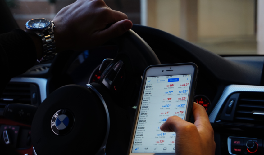 Mobile device showing digital services